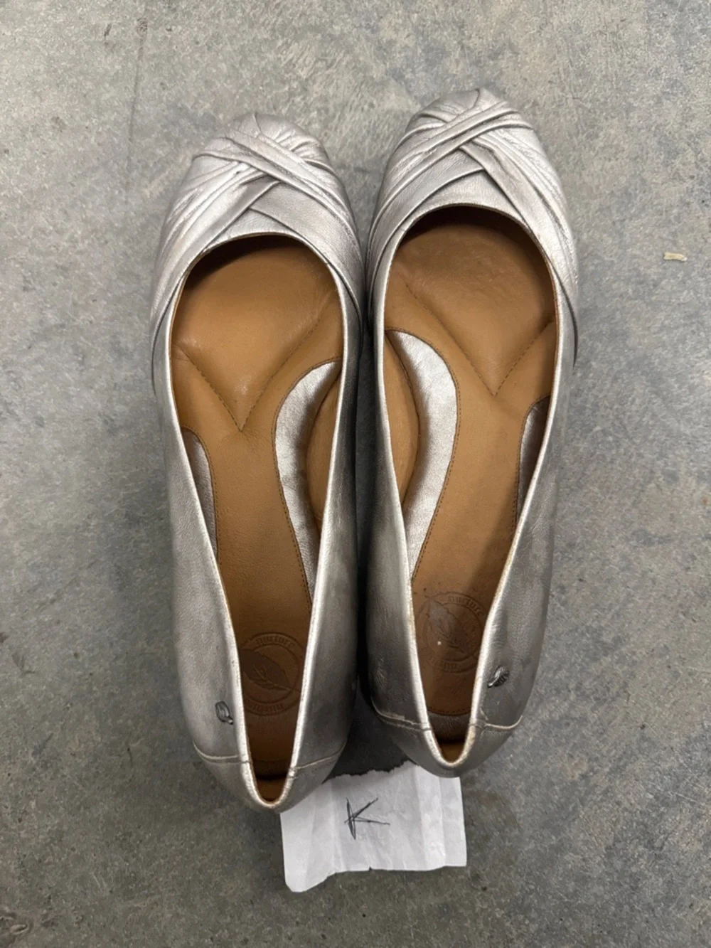 Nurture Silver Pleated Toe Ballet Flats